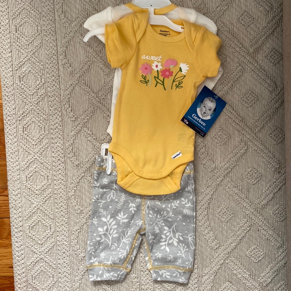 Two onesies and matching pants